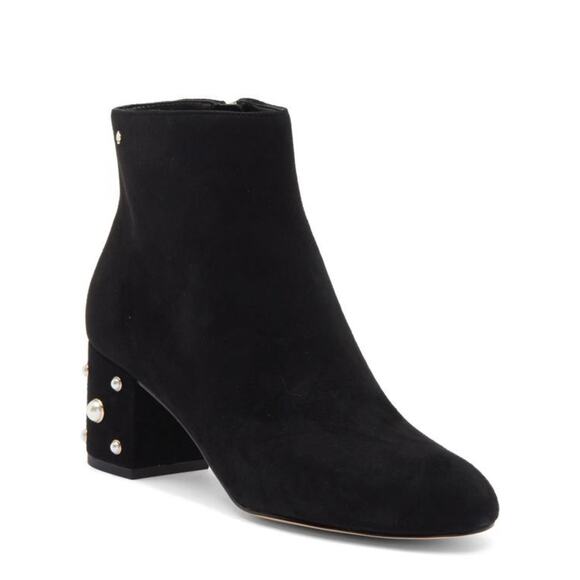 Kate Spade Taraji Faux Pearl Block Heel Booties - Size 7 - Picture 1 of 8